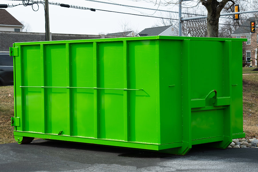 newly painted dumpster outside