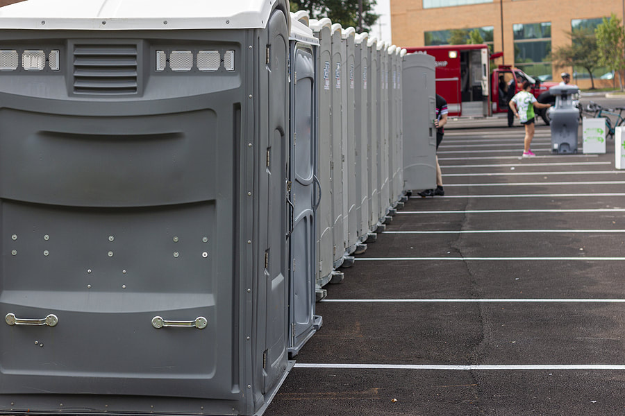 newly installed portable toilets