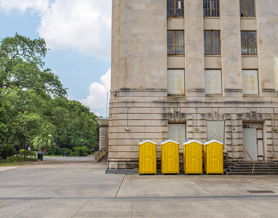 newly rented portable toilets